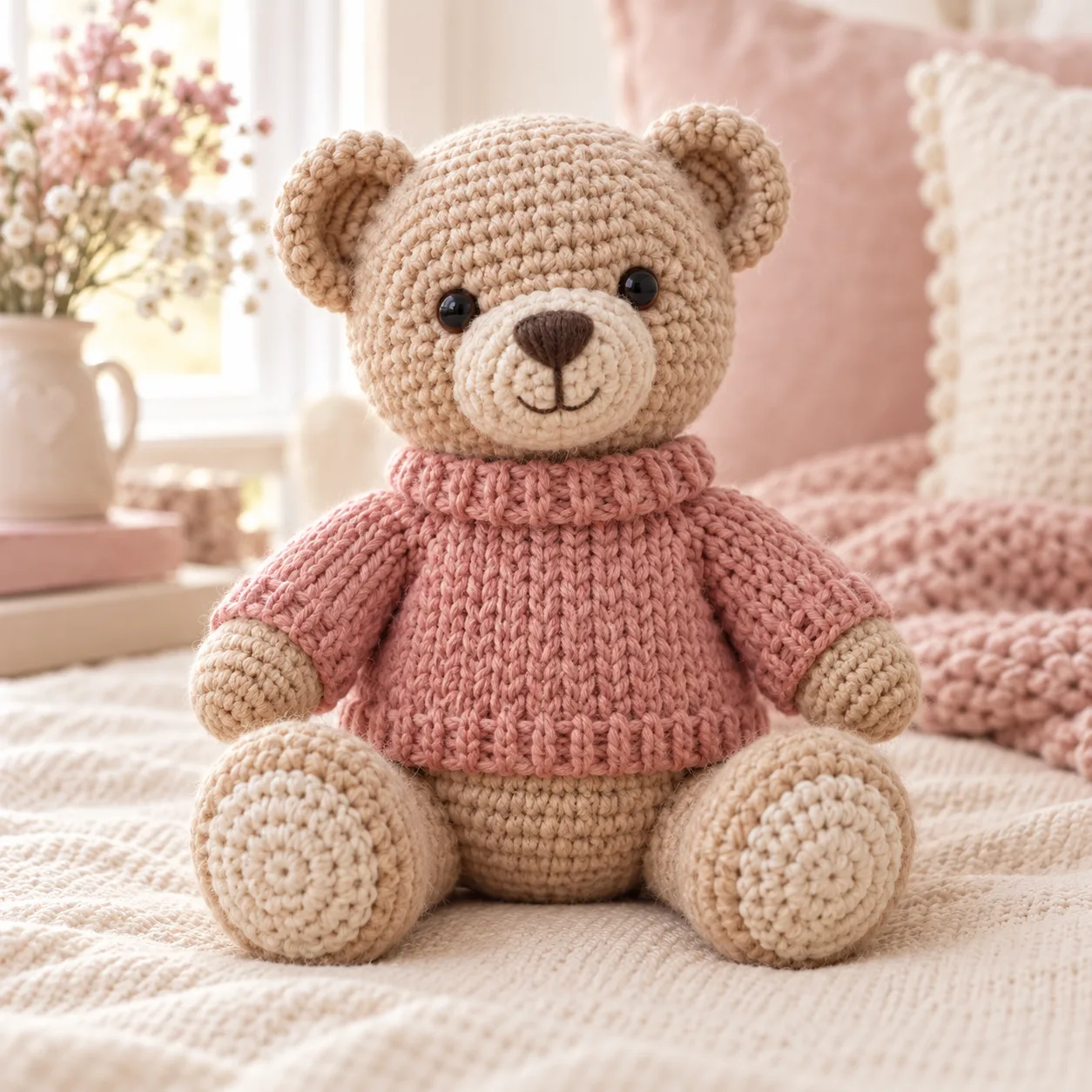 Illustrative crochet teddy bear